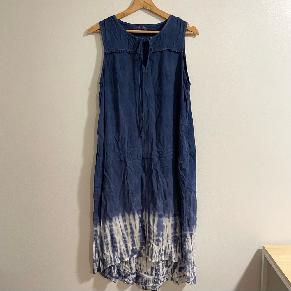 Blue Tie-Dye Beach Coverup